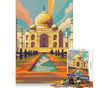 Illustration du Taj Mahal Puzzle de 1000 pièces pour Adolescents Stimule la mémoire Activité à la Maison Motif à Assembler 38x26cm