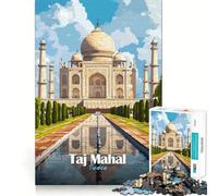 Illustration du Taj Mahal Puzzle de 1000 pièces pour Adolescents Stimule la mémoire Détente et Amusement garantis Assemblage ludique et créatif Surprise chaleureuse 38x26cm