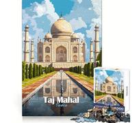 Illustration du Taj Mahal Puzzle de 1000 pièces pour Adolescents Stimule la mémoire Détente et Amusement garantis Assemblage ludique et créatif Surprise chaleureuse 38x26cm