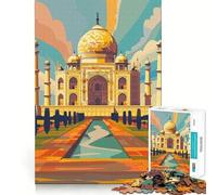 Illustration du Taj Mahal Puzzle de 1000 pièces pour Adultes Jeu de réflexion apaisant et divertissant Qualité supérieure Cadeau d'anniversaire 38x52cm