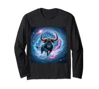 Illustration du Zodiaque Galaxy Taureau - Puissance du Taureau céleste Manche Longue