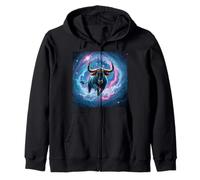 Illustration du Zodiaque Galaxy Taureau - Puissance du Taureau céleste Sweat à Capuche