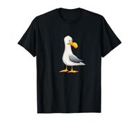 Illustration d'un drôle de Dessin de Mouette Mignon Oiseau T-Shirt