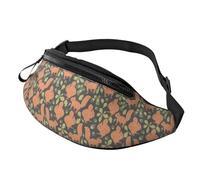 Illustration d'un Écureuil Mignon De Dessin Animé Sacs Banane Unisexe Sac De Voyage Réglable Sacoche Ceinture pour Homme Cyclisme Sorties 14X35Cm