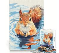 Illustration d'un écureuil nageant dans l'eau Puzzle de 1000 pièces pour Adolescents Stimule la réflexion Loisirs créatifs Cadeau Original 38x26cm