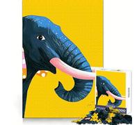 Illustration d'un éléphant Bleu Puzzle de 1000 pièces pour Adultes Stimule l'esprit, apaise et s'amuse Bords réguliers (50x75cm)