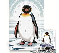 Illustration d'un Pingouin de Dessin animé sur Un Iceberg Puzzle de 1000 pièces pour Adolescents réflexion stratégique, Calme et Distraction Assemblage précis Un (38x52cm)