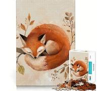 Illustration d'un Renard endormi sur Une Branche Puzzle de 1000 pièces pour Adolescents, Jeu d'exercice Mental, détente et création pour liste de souhaits du Père Noël 50x75cm