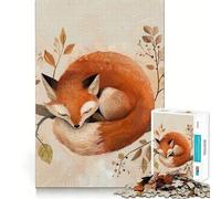 Illustration d'un Renard endormi sur Une Branche Puzzle de 1000 pièces pour Adultes Jeu de réflexion Relaxant et Amusant Assemblage d'une Image Pleine de Surprise 38x26cm