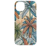 Illustration d'une luxuriante forêt Tropicale de Palmiers Coque pour iPhone 14 Plus