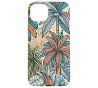 Illustration d'une luxuriante forêt Tropicale de Palmiers Coque pour iPhone 15 Plus