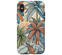 Illustration d'une luxuriante forêt Tropicale de Palmiers Coque pour iPhone X/XS