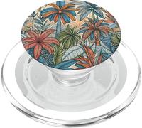 Illustration d'une luxuriante forêt Tropicale de Palmiers PopSockets PopGrip pour MagSafe