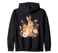 Illustration élégante d’Un lièvre avec Fleurs délicates Sweat à Capuche