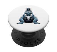 Illustration élégante d’Un Morse stylisé PopSockets PopGrip Adhésif