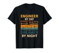 Illustration Engineer by Day Dreamer by Night Circuit Line T-Shirt