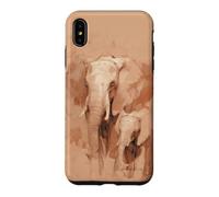Illustration Expressive éléphant et Veau Coque pour iPhone XS Max