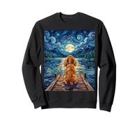 Illustration extérieure Cocker Spaniel sur Un Quai au Bord du lac Sweatshirt