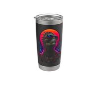 Illustration extraterrestre reptilien rétro Gobelet isotherme en acier inoxydable double paroi