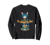 Illustration fantaisiste de l'heure du thé de chat Sweatshirt