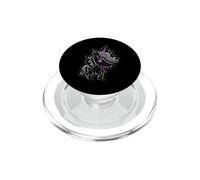 Illustration Fantastique Gothique d'une créature cyberlicorne Noire PopSockets PopGrip pour MagSafe