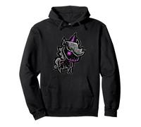 Illustration Fantastique Gothique d'une créature cyberlicorne Noire Sweat à Capuche