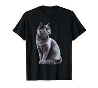 Illustration féline élégante Chat Bleu Russe T-Shirt