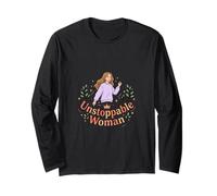 Illustration Florale Unstoppable Woman Confidence Manche Longue