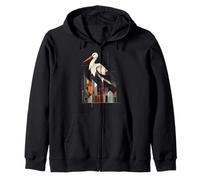 Illustration géométrique Cigogne Sweat à Capuche