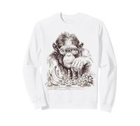 Illustration Graphique de Singe Sauvage Amoureux des Animaux de Safari Sweatshirt
