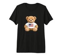 Illustration Graphique d'un Ours en Peluche Cool Real USA T-Shirt Haut de Gamme