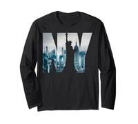 Illustration graphique New York City Skyline New York Manche Longue