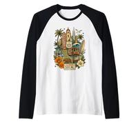 Illustration Graphique Vintage SoCal Tattoo Style Californie Manche Raglan