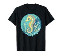Illustration hippocampe parmi les algues T-Shirt