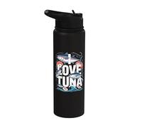 Illustration « I Love Tuna Enthusiast » Stainless Steel Insulated Water Bottle