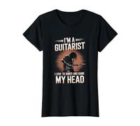 Illustration I'm a Guitarist I Love to Shred and Bang My Head T-Shirt, Femme, Noir, S
