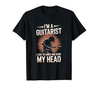 Illustration I'm a Guitarist I Love to Shred and Bang My Head T-Shirt, Homme, Noir, M