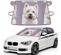 Illustration imprimée d'un Adorable West Highland Terrier,Housse de Pare-Brise de Voiture, Protection Pare-Brise - Résistante à la Neige, à la Glace, au Soleil, aux UV, à la poussière et à l'eau