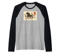 Illustration Japonaise à l'encre de la Vie Marine Manche Raglan