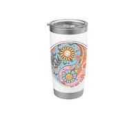 Illustration Joyeuse de Fleurs pour un Équilibre de Vie Gobelet isotherme en acier inoxydable double paroi