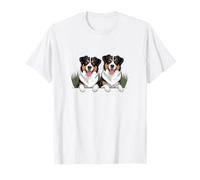 Illustration jumeau Berger Australien regardant T-Shirt