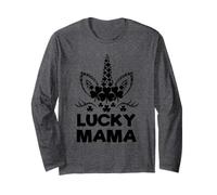 Illustration Licorne « Best Mom Ever », « Lucky Mama » pour la Saint-Patrick Manche Longue