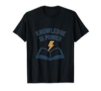 Illustration Lightning Bolt de Knowledge Is Power Book T-Shirt