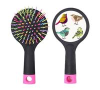 Illustration Lovely Birds Color Pattern Salon Brosse à cheveux démêlante Base coussin