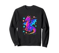 Illustration Magique étoilée de Dragon coloré Mystique Sweatshirt