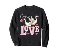 Illustration Mignonne Crazy in Love Goose Valentine Sweatshirt