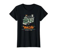 Illustration Mini Maison Roulante Chat Ours Voyageur T-Shirt Graphique avec Valeur