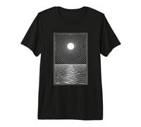 Illustration Minimaliste de l'océan et du Soleil | Vague Abstraite T-Shirt Haut de Gamme