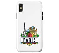 Illustration monument de Paris avec tour Eiffel Coque pour iPhone X/XS