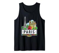 Illustration monument de Paris avec tour Eiffel Débardeur